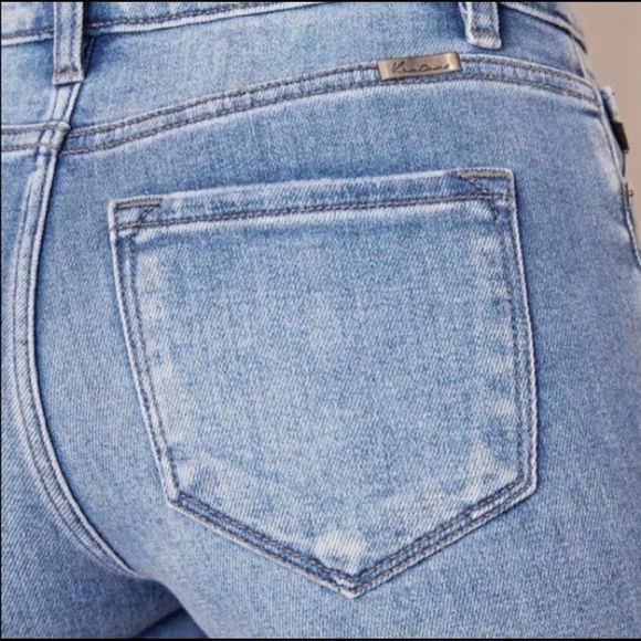 NWT KanCan Kan Can Hazel High Rise Frayed Medium Wash Denim Jean Shorts - Picture 7 of 15